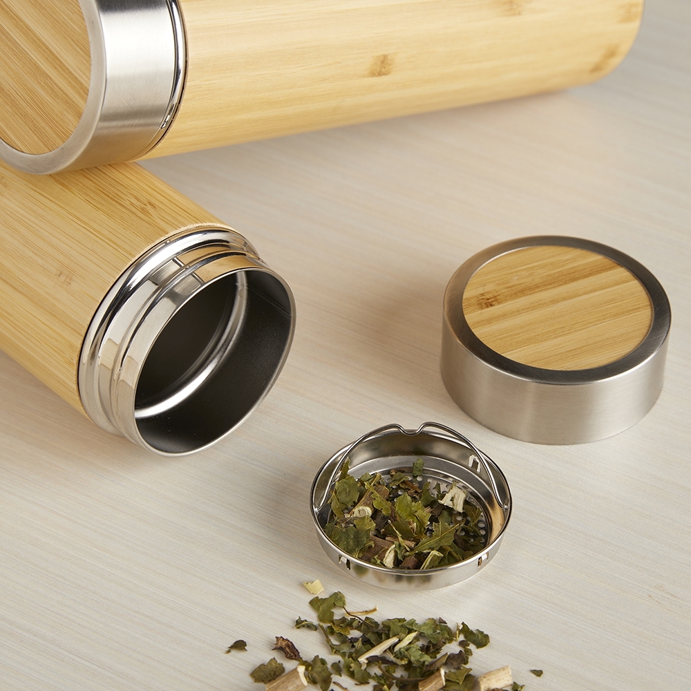 Garrafa Bambu Térmica 500ml com Infusor - Imagem 2
